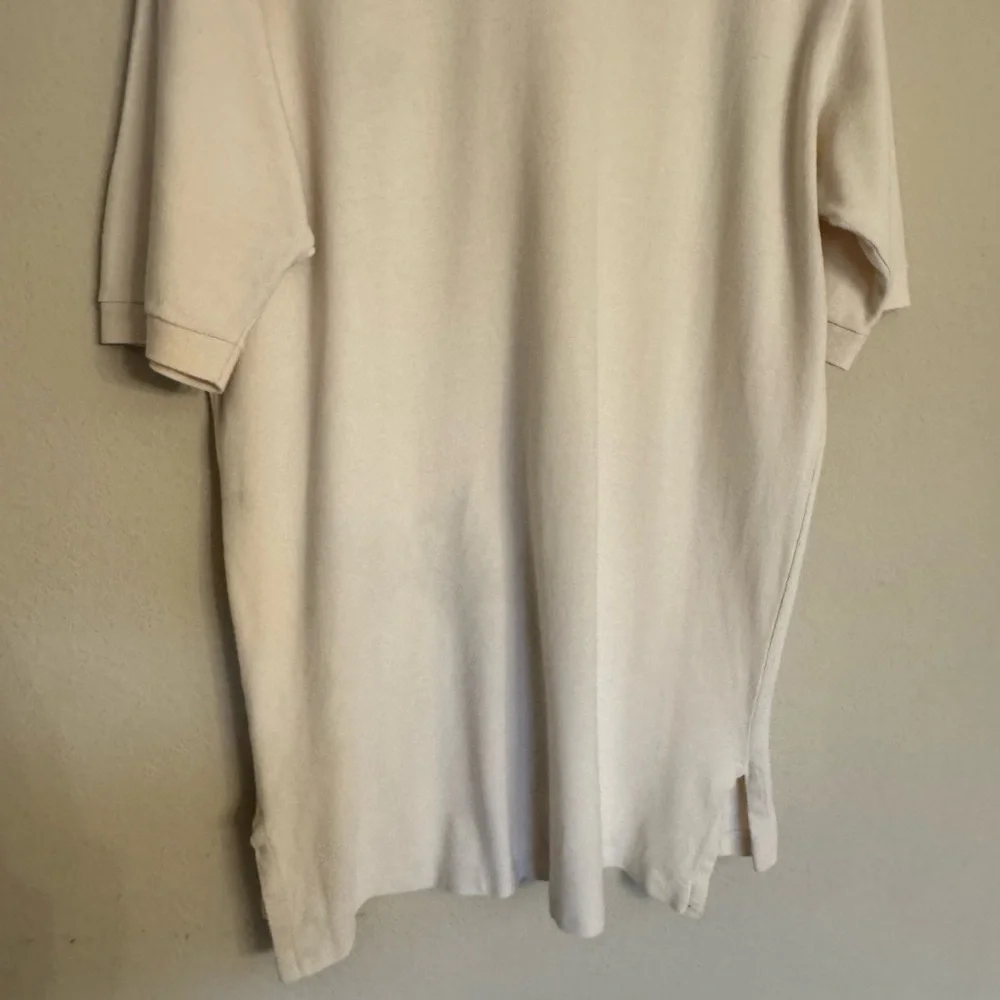 Vintage Polo Ralph Lauren Golf Shirt Sz Medium Ivory Logo Crest Preppy Academia